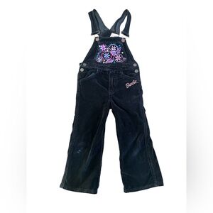 Vintage Y2K Barbie Velvet Floral Overalls - Size 4